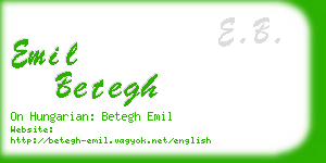 emil betegh business card